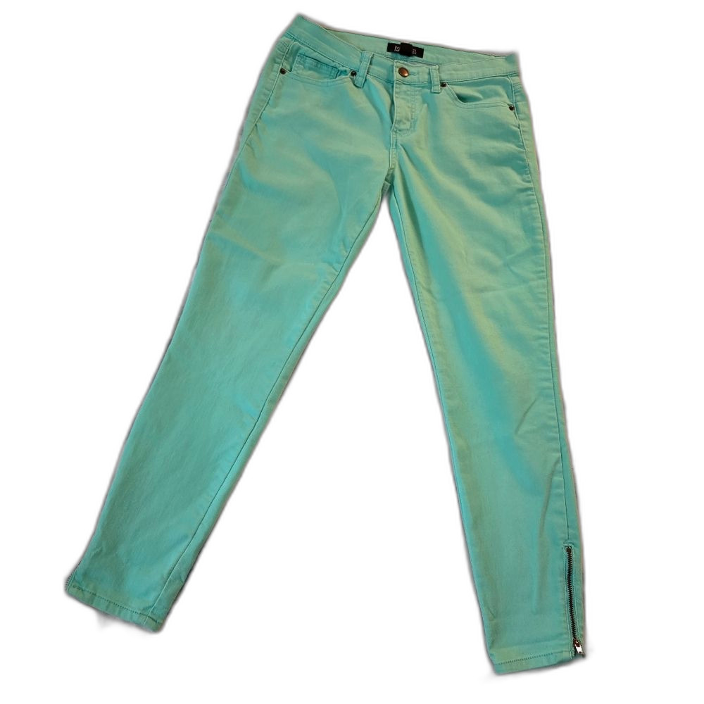 Forever 21 Skinny Fit Denim Jeans Stretch Mint Green